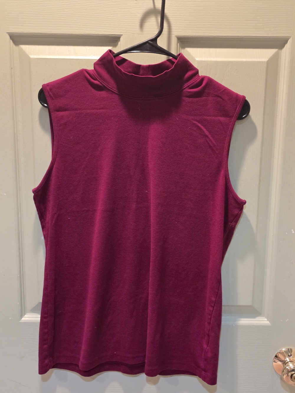 Karen Scott Sleeveless Mock Neck Tank - Magenta